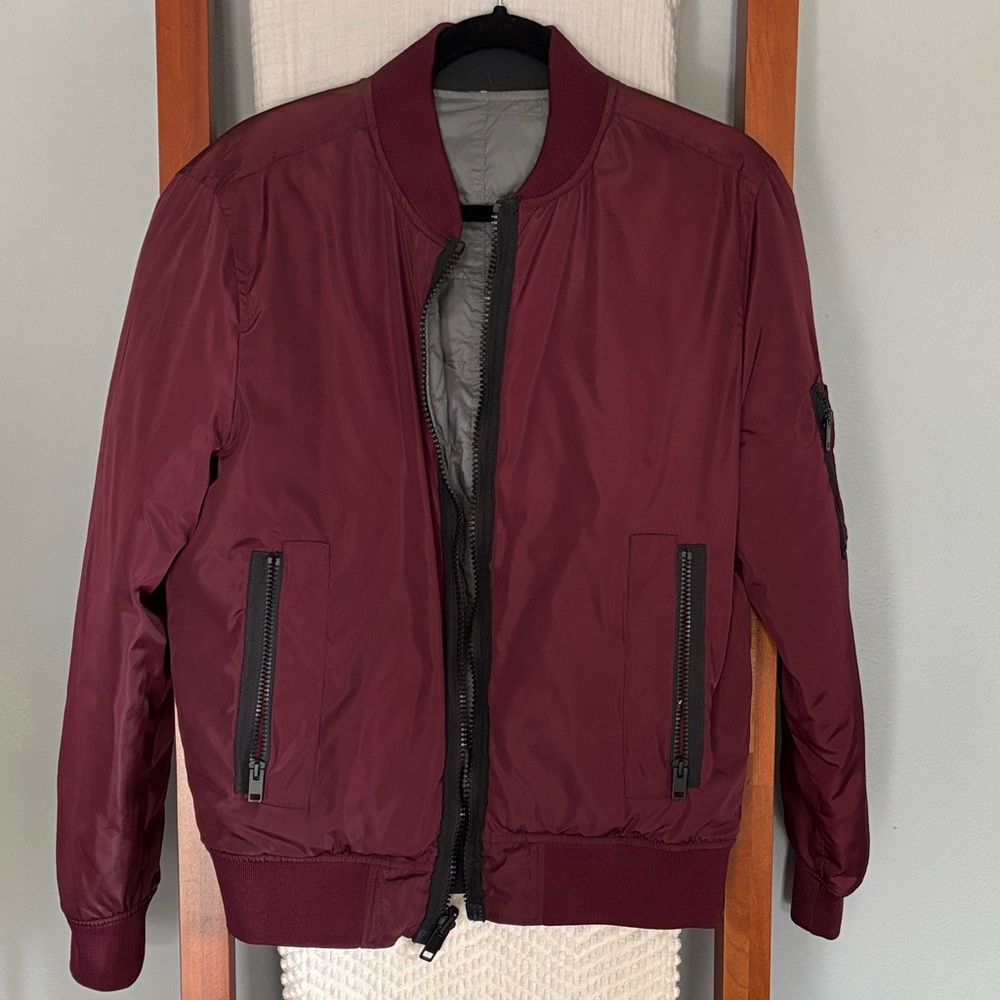 Express Maroon Bomber Jacket Reversible. - image 1